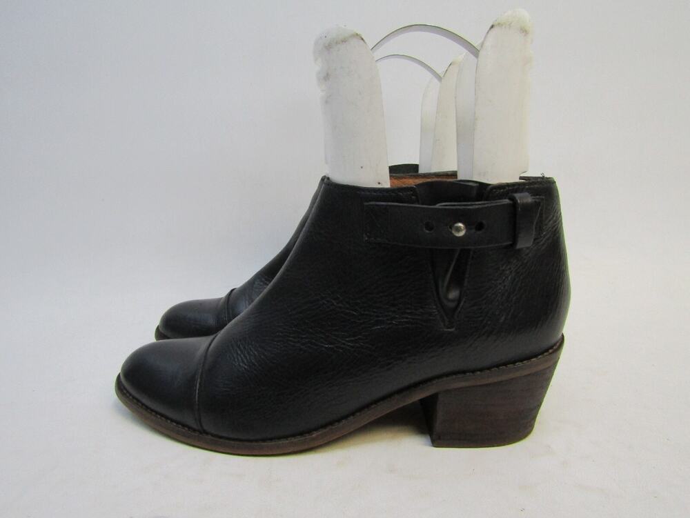 MADEWELL Womens Size 8 M Black Leather Buckle Ankle Fashion Boots Bootie